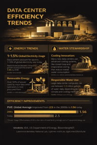 The rapid expansion of artificial intelligence, cloud computing, and digital services is driving one of the largest waves of data center construction in history. As these facilities scale in size and complexity, the industry is also advancing new approaches to energy efficiency and water stewardship. Modern data center design increasingly focuses on reducing environmental impact while maintaining the performance required to support global digital infrastructure. Cooling technology is one of the most significant areas of innovation. New designs incorporate liquid cooling, improved airflow systems, and water-efficient cooling loops that significantly reduce consumption compared to earlier facility models. These advancements help operators maintain optimal server performance while lowering operational resource demands. Energy strategy is also evolving rapidly. Many new data center projects are integrating renewable energy procurement, energy-efficient building systems, and advanced monitoring technologies to optimize power usage. These efforts help ensure that infrastructure growth remains aligned with long-term sustainability goals. Equally important is the planning that happens before construction even begins. Site selection, infrastructure layout, and logistics planning all influence the environmental footprint of a project. Efficient staging areas, thoughtful workforce housing placement, and well-designed transportation logistics can reduce congestion, minimize emissions, and support smoother project execution. At Mammoth Industries, we view these considerations as part of a broader approach to responsible infrastructure development. By aligning workforce logistics, site infrastructure, and construction support services with the long-term needs of each project, we help teams deliver complex facilities with greater efficiency and coordination. As digital infrastructure continues to expand, the industry’s ability to innovate responsibly will be one of its greatest strengths.